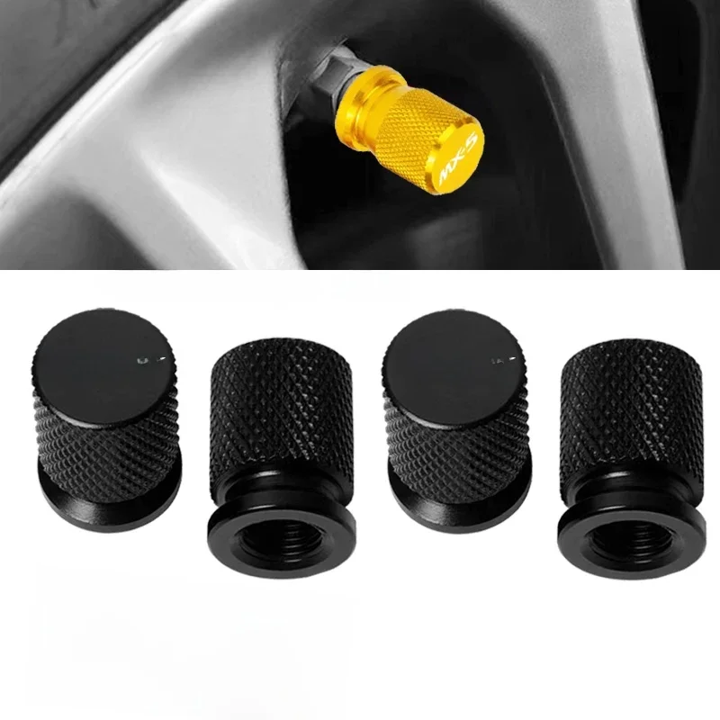 Bouchons de Valve de pneu de roue de voiture, couvercles de tige de pneu, étanches, pour Mazda MX5 MX-5 ND RF MIATA, décor de voiture, 4 pièces