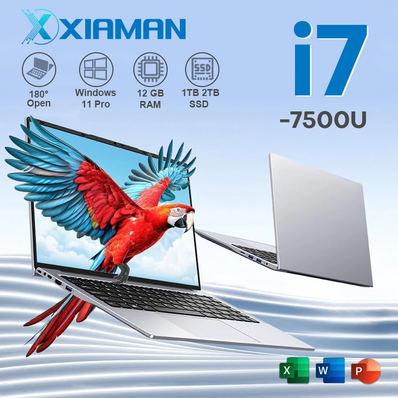 Laptop Computer Windows 11 Pro Intel Core i7 7500U Notebook PC Gamer 12GB RAM 512GB 1TB SSD 1920*1080 Office Study Computer PC