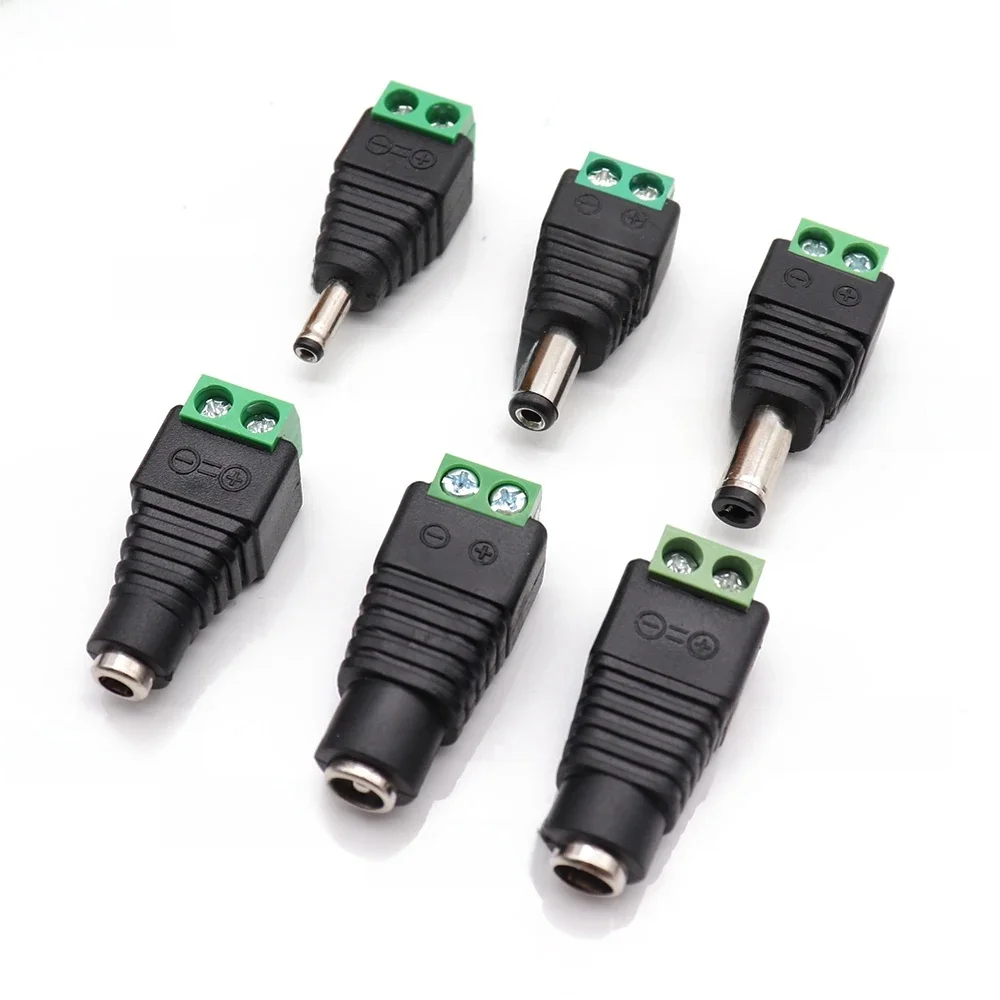 Męskie żeńskie złącze wtykowe DC 2,1 mm x 5,5 mm 2,5 mm x 5,5 mm 1,35 mm x 3,5 mm Nie wymaga spawania Adapter wtyczki DC 12 V 24 V do CCTV — zdjęcie 2