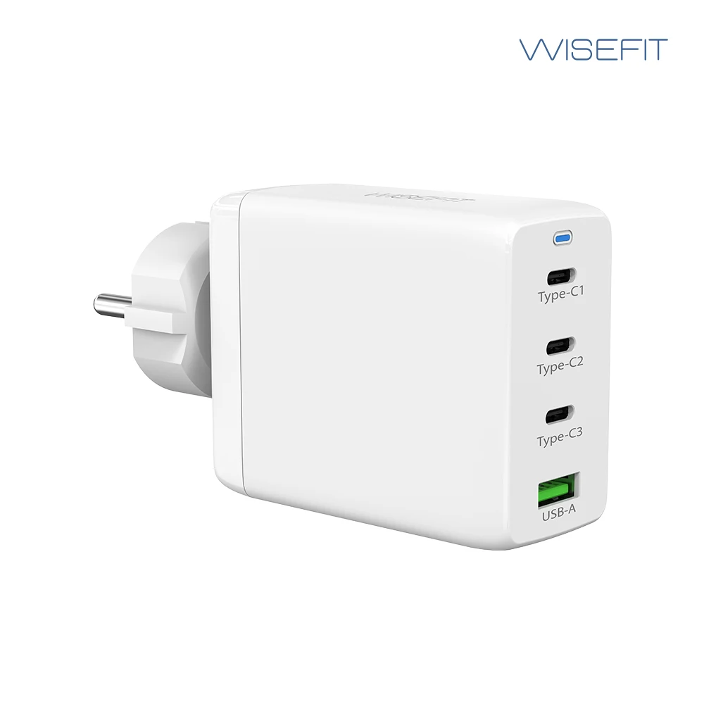 Wise Fit 100W ground fast charger Korean plug USB PD C type PPS GaN 4 Port Galaxy Iphone Laptop Charging multi Samsung super fast charging support available