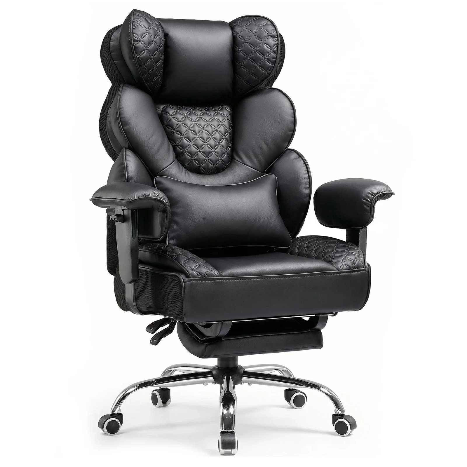 COMHOMA Ergonomische Gamingstoel Kantoorstoel 180 kg Verstelbare Lendensteun & Voetensteun Hybride Design Hoge Executive Stoel - afbeelding 2