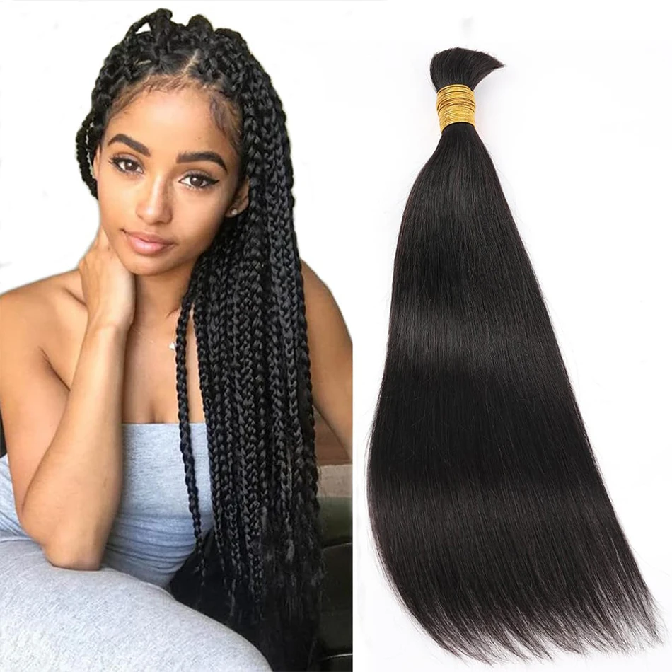 

Bulk Human Braiding Hair Wet And Wavy For Boho Braids Double Drawn Burmese Straight Bulk Human Hair No Weft Bundles Wholesale