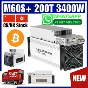 HKD Branded New MicroBT Whatsminer M60S+ 204TH - 212TH BTC miner include PSU