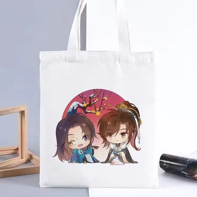 Anime Sha Po Lang Schoudertas Boodschappentas Gu Yun Chang Geng Figuur Schattige Cartoon Canvas Casual Handtas Voor Dames Heren Fans Cadeau