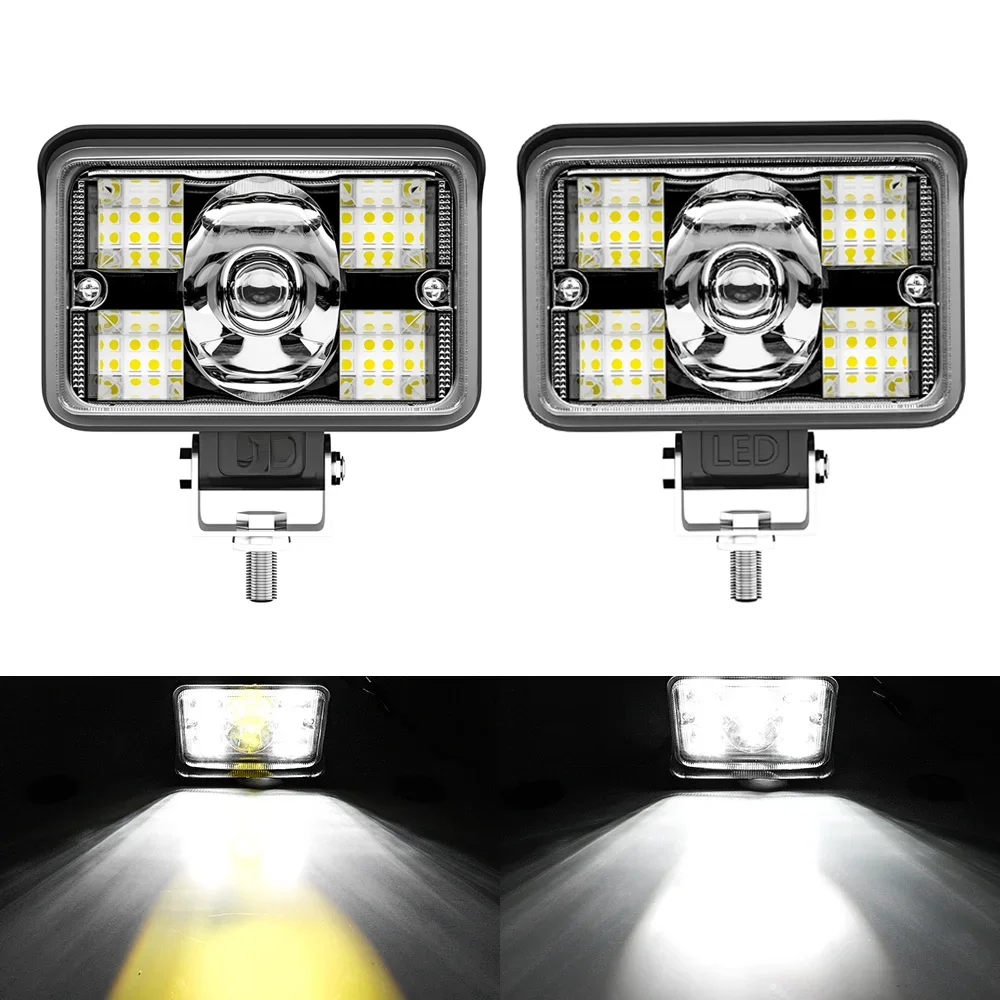 NORGOS 4-inch Car LED Working Light White and yellow 12V 24V Spotlights Fog Lights Auxiliary Truck Motorcycle Headlights