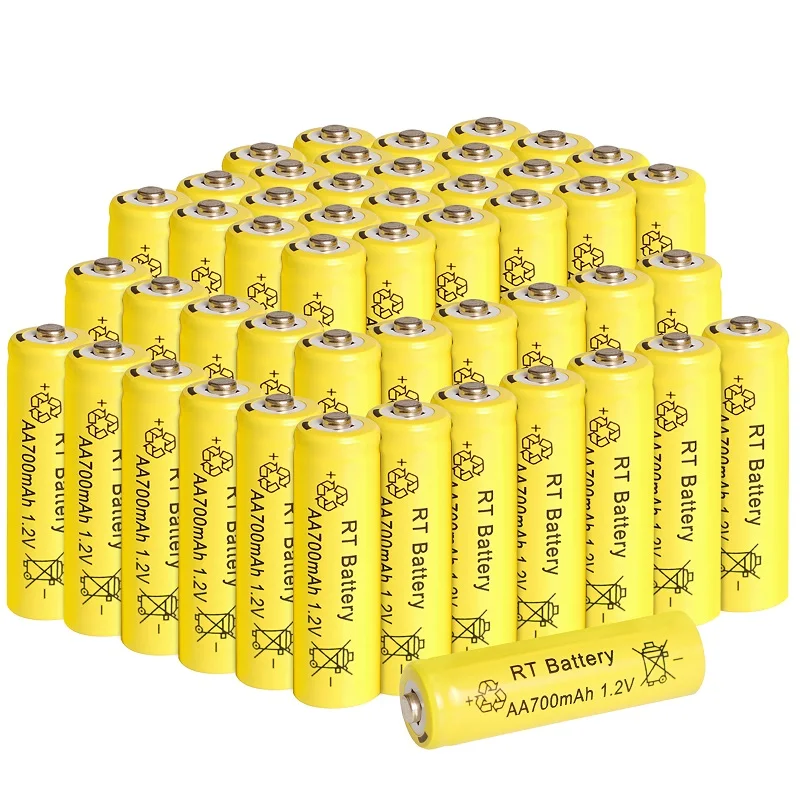 48 PCS Rechargeable AA NiMH High-Capacity Batteries 1.2V AA 700mAh Durable Long Lasting Suitable For Outdoor Lighting Equipment