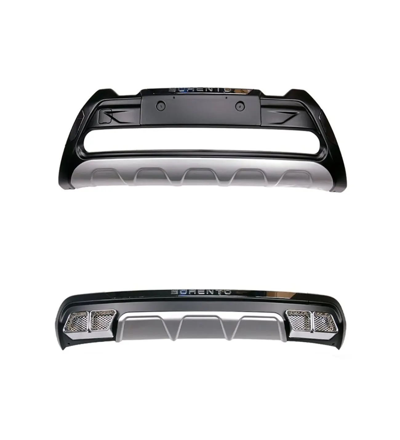 Kia Sorento Front AND Rear Bumper Protection Diffuser 2015 - 2017 -Spoiler Flap Chrome modified Auto Styling Car Accessories