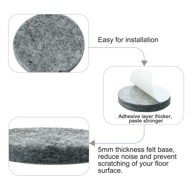 66/68/72pcs 펠트 가구 패드 두꺼운 라운드 보호 바닥 하드 표면 안티 스키드 스크래치 탭 다리 안티 슬립 패드