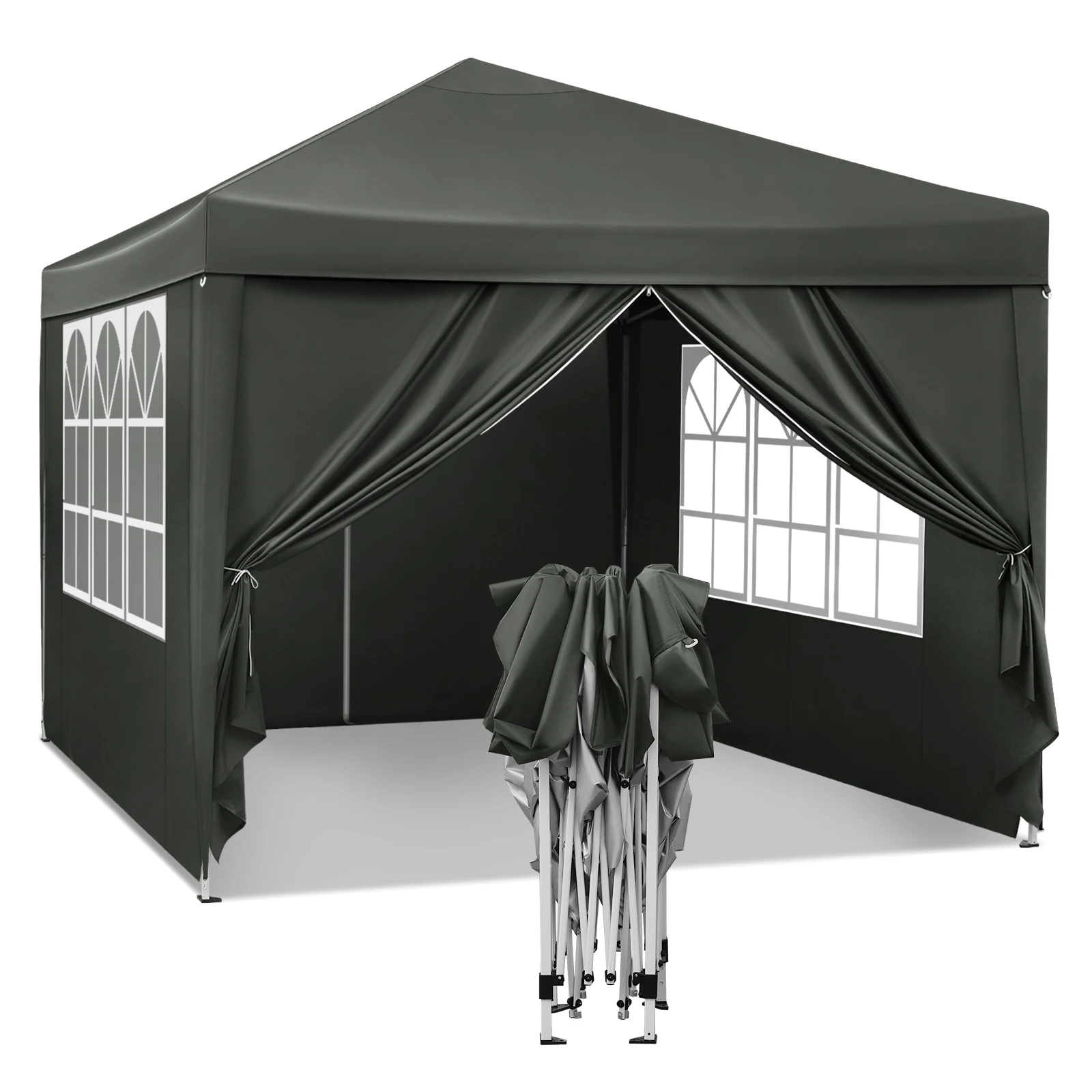 WOLTU Opvouwbare luifel tuintent 3x3m Waterdichte UV-zonbescherming met draagtas Zonnescherm Onderdak Camping Pavillon Gazebo