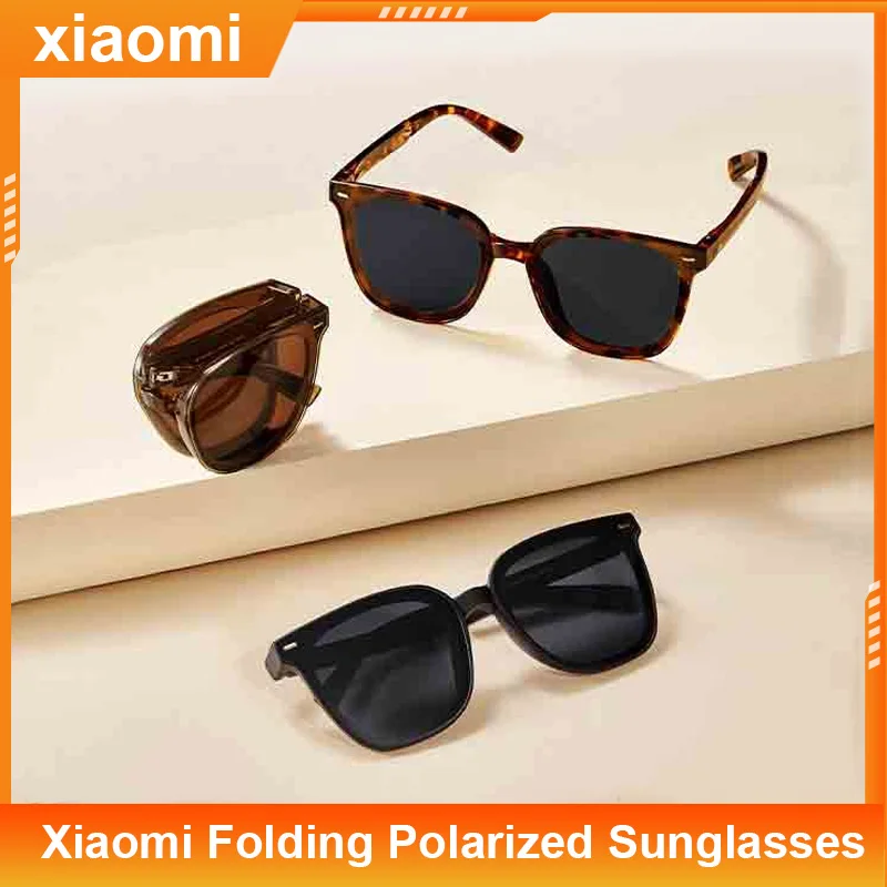 NEW Xiaomi Folding Square Frame Sunglasses Anti-UV HD Polarized Lenses 8-layer Polarized Film Anti UVA UVB UVC Outdoor Travel