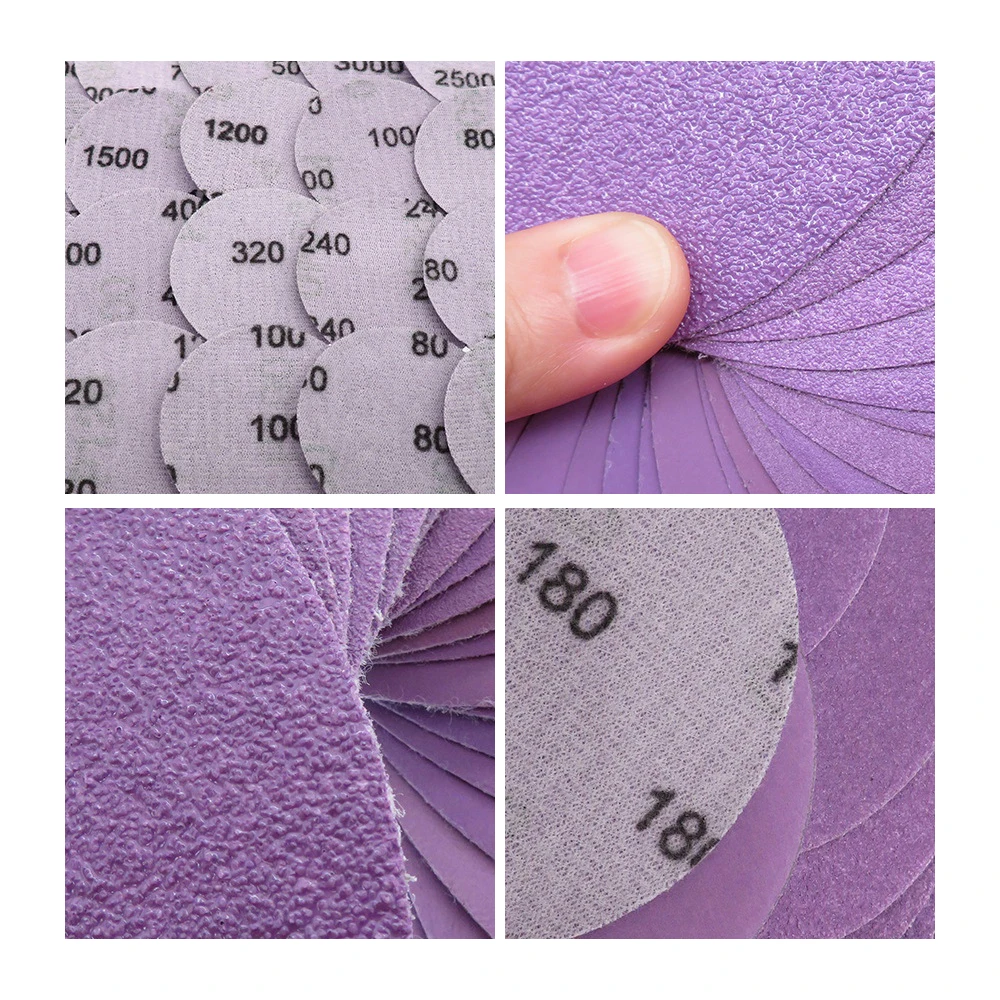 2 "50มม.ห่วง Flocking กระดาษทรายแผ่นขัด60-10000 Grit Wet & กระดาษขัดแห้งสำหรับโลหะไม้ Paintwork เครื่องมือขัด