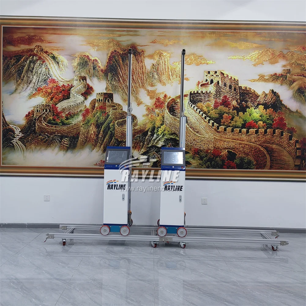 Automatic AI 4K HD Vertical Wall Printer Wall Painting Machine With Rail Wheel 9600DPI High Speed Phone Control Auto Folding