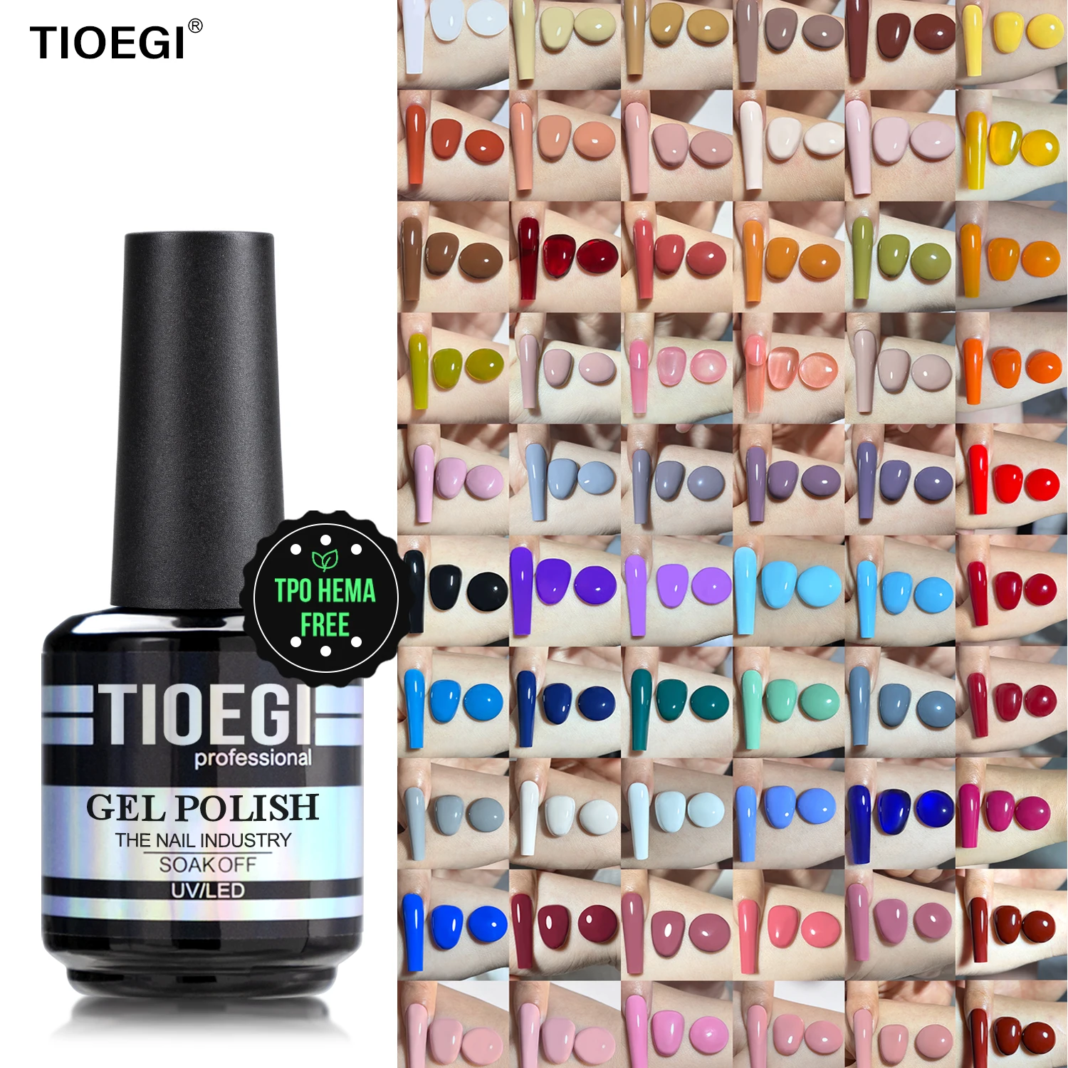 

TIOEGI Tpo Hema Free Gel Nail Polish 15ml Semi-permanent High Gloss uv Varnish 60Colors Environmental Friendly Enamel Gellac Lak