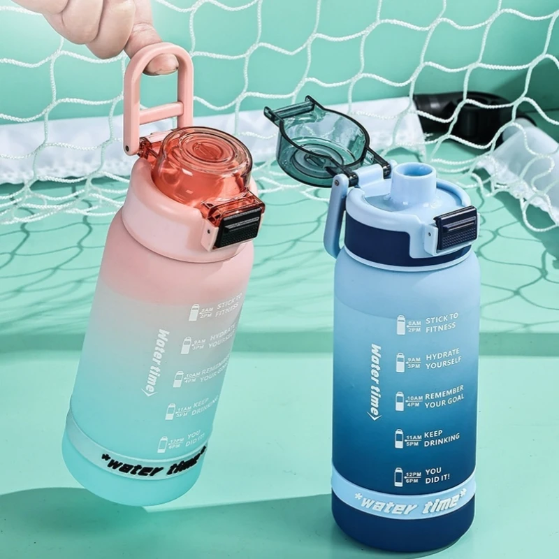 

550ml/750ml Plastic Cup Outdoor Travel Sports Water Bottle for Fitness Camping Gym Leak-proof Cup With Scale Gradient Kettle