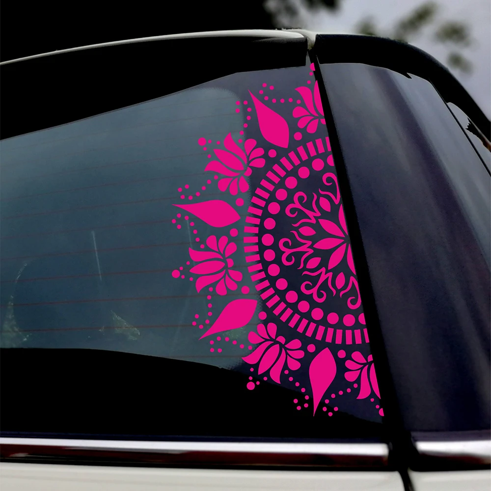 Mandala Car Decal Vinyl Stickers Windows Hood Decals Lotus Flower Decorative Ornament Vinyl Accessories Waterproof Parts view 5