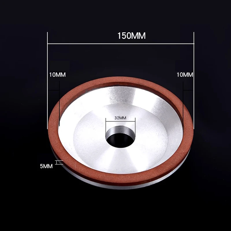 

Алмазный шлифовальный круг из смолы 150*32*10*5, шлифовальный станок в форме чаши, сплав, Вольфрамовая сталь