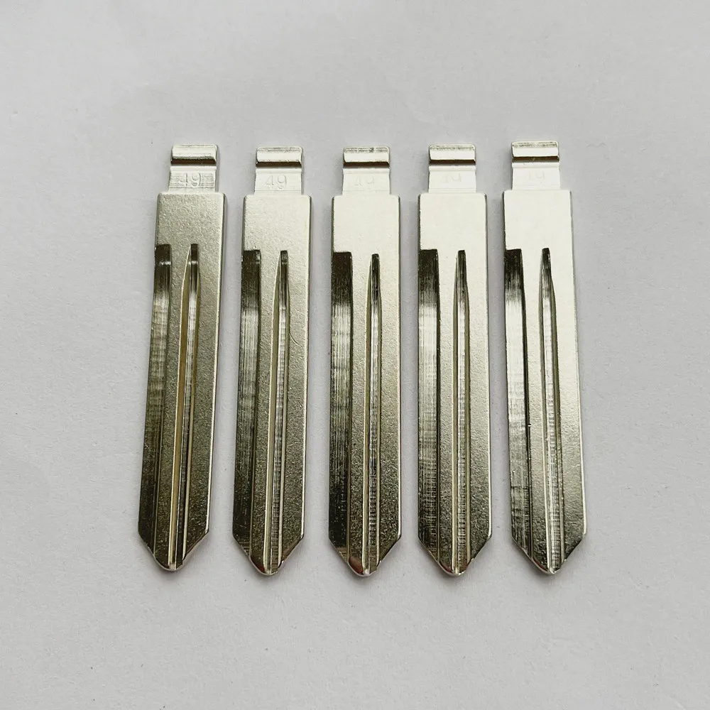 10Pcs #49 NSN14 Right Uncut Flip Key Blade Metal Blank Fit KD VVDI Cutting Machine Replacement Car Key For Nissan