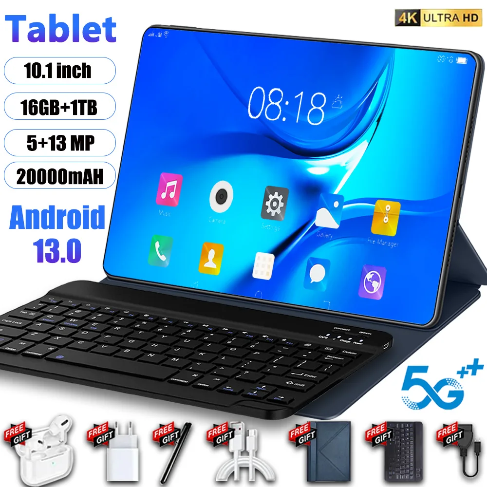 5G 2024 Brand New Tablet Android 11.6Inch 16GB Ram 1TB Rom 20000mAh MTK6797 Android 13.0 Wifi Dual SIM Card Network Full screen