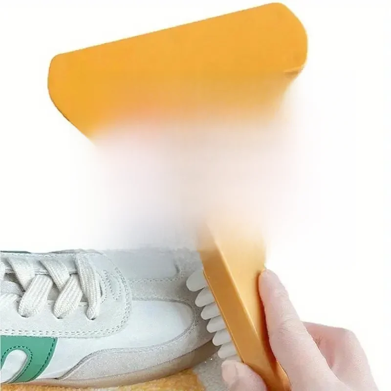Brosse à chaussures en cuir suédé, caoutchouc brut, peau de daim, bottes de neige, brosse de nettoyage de botte jaune