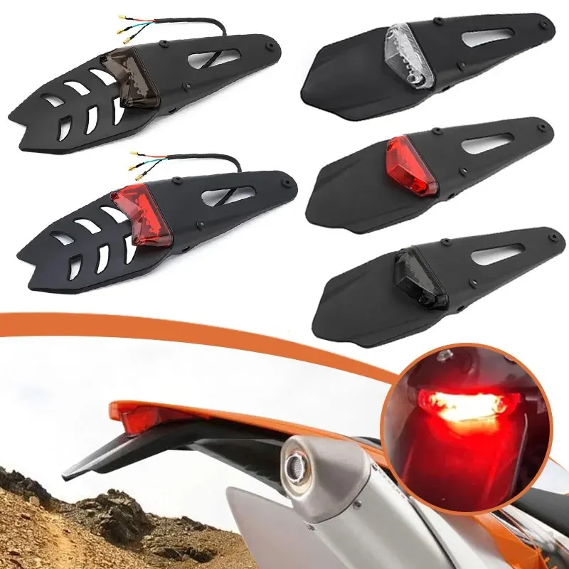 AliExpress NONE Dirt Bike Motorcycle Accessories Rear Brake Light for KTM Honda Kawasaki Yamaha License Fender Taillight LED Enduro Motocross