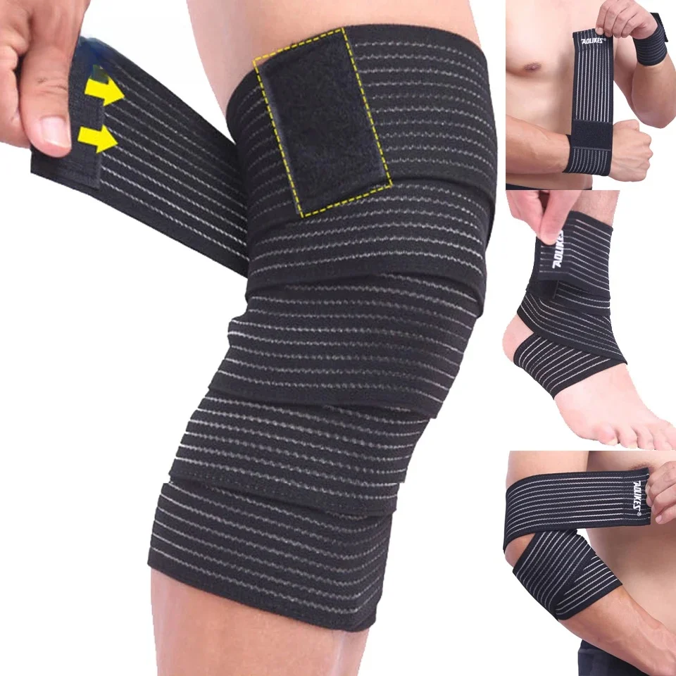 AOLIKES 1PCS 40-180cm Kompression Bandage Schutz Knie Unterstützung Klammer Sport Elastische Ellenbogen Riemen Bein Bands elast Bandag