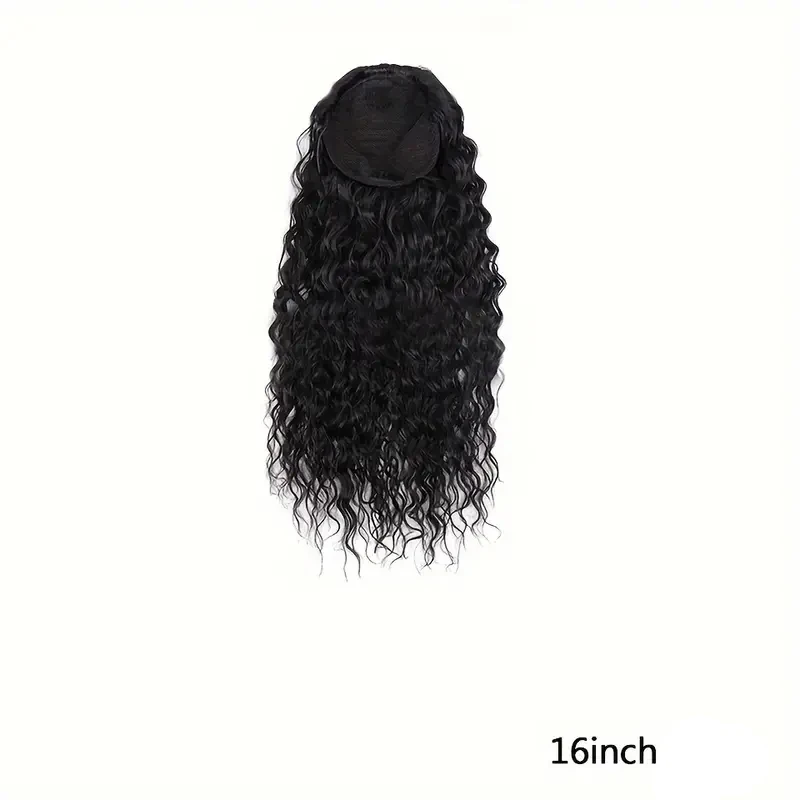 Deep Wave Human Hair Drawstring Ponytail 100% Real Human Hair Extensions Brazilian Natural Hairpiece With Clip In Remy Pony Tail