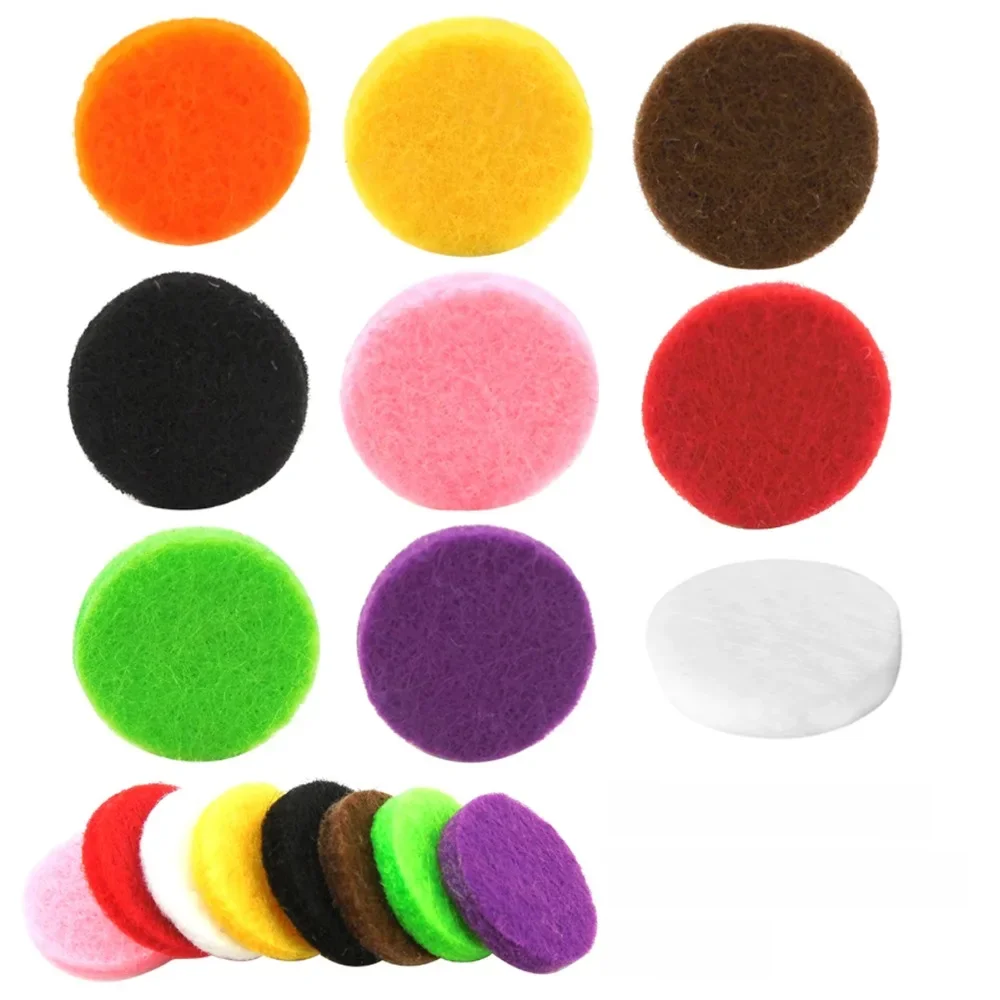 10 szt. Filcowe podkładki 18mm na medalion zapachowy zawieszki 25mm wymienne podkładki dyfuzor olejków eterycznych medalion Round Drop Shipping — zdjęcie 2