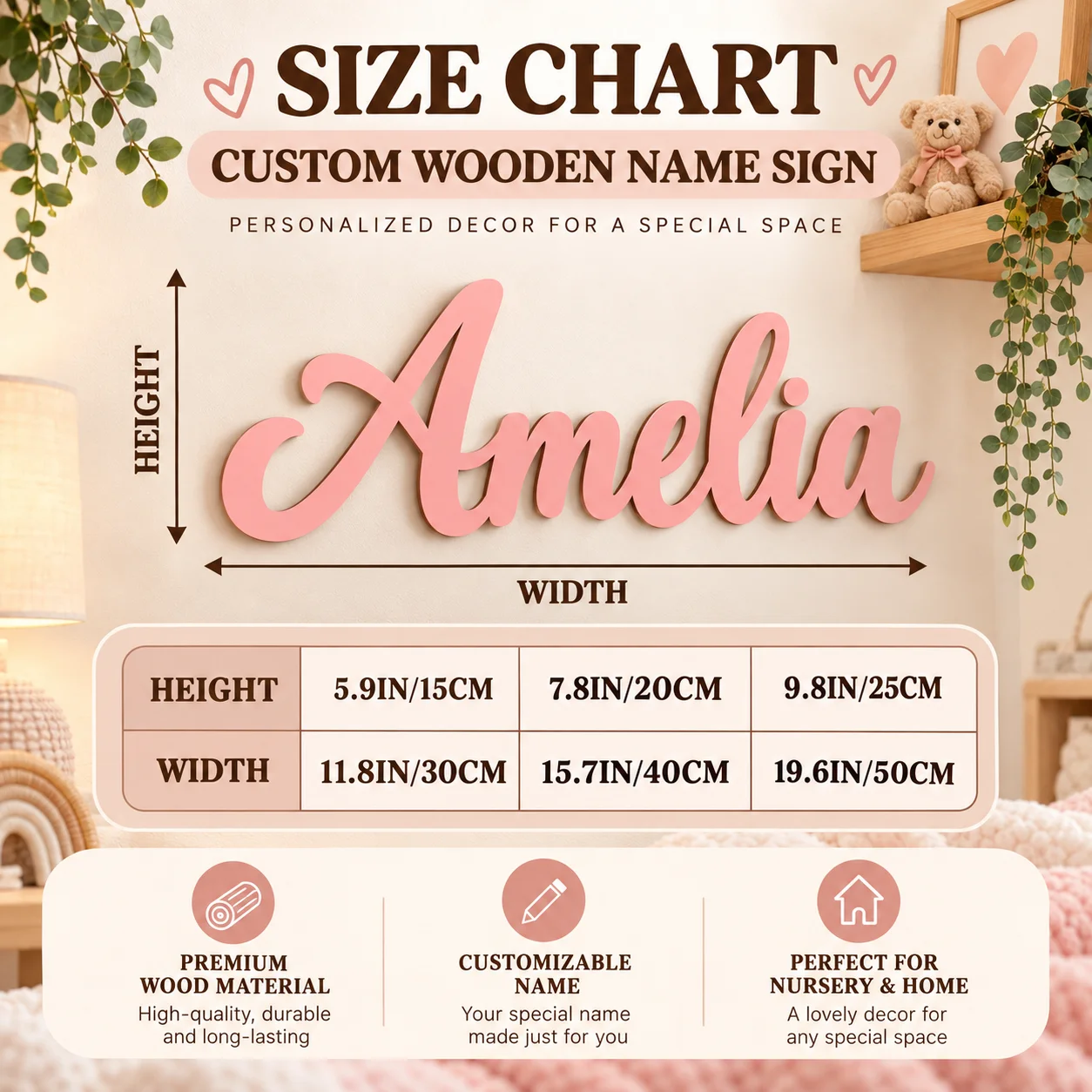 Papan Nama Kayu Custom, Dekora - Nursery ulasan dan harga