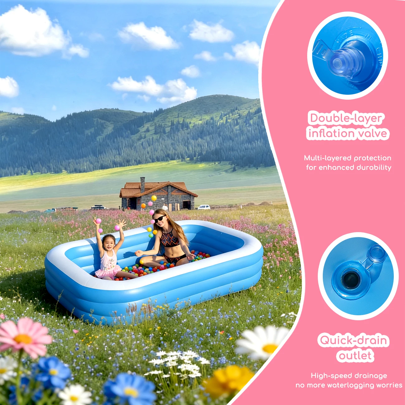 Inflatable Pool for Kids and A - đánh giá và giá Kids Outdoor Water