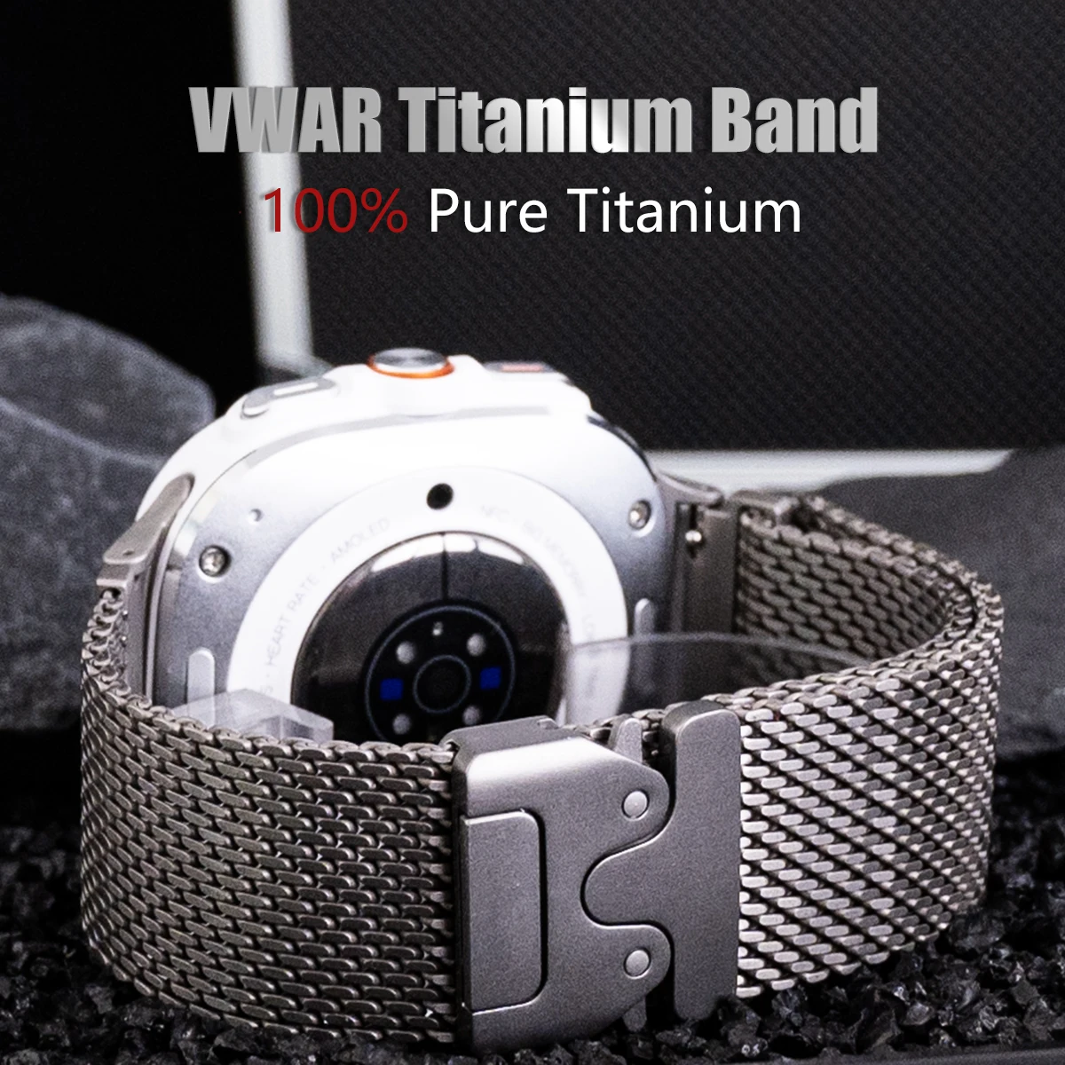 100% Pure Titanium Milanese Strap For Samsung Galaxy Watch Ultra 47mm Titanium Band For Galaxy Watch 7 Ultra Bracelet