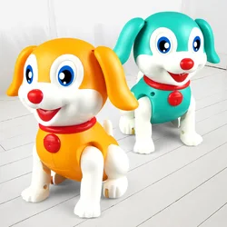 Animais de estimação eletrônicos robô cão brinquedos com luz música interativa playmate crianças andando cantar brinquedo elétrico para criança presente do bebê