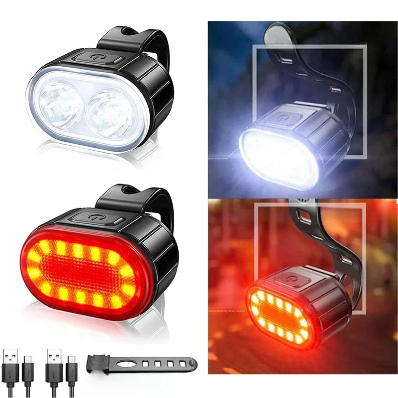 AliExpress KDULIT Bicycle Lights LED Bike Lamp USB Rechargeable Bicycle Front and Rear Light Front Lamp Taillight Cycling Lantern Bike Flashlight