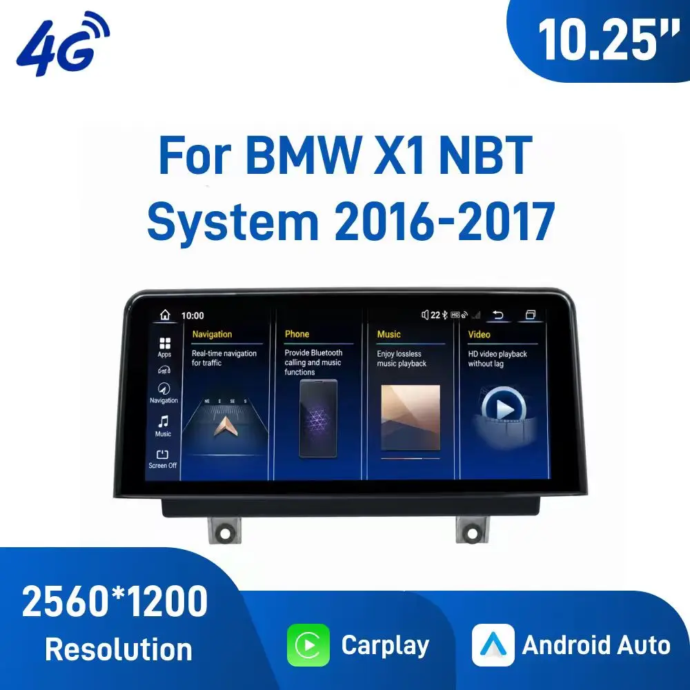 10.25 Inch Android Car Navigation for BMW X1 2016-2017 NBT System Touch Screen GPS Bluetooth WiFi Apple CarPlay Android Auto