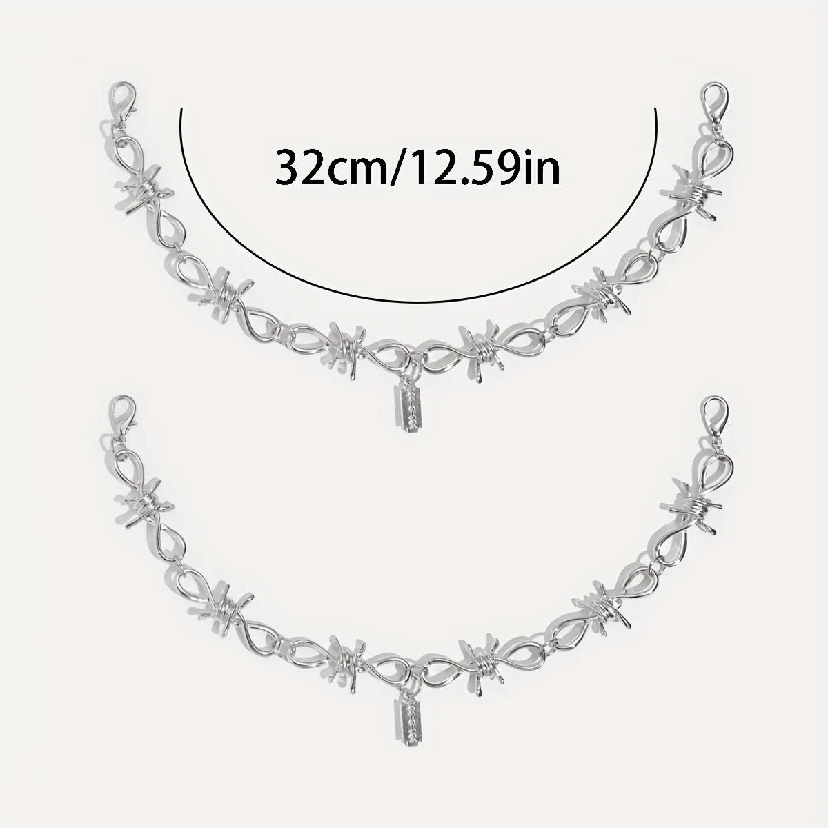 2 pieces of punk gritty style spiked wire blade shoe accessories, suitable for daily wear, Halloween parties and as gifts