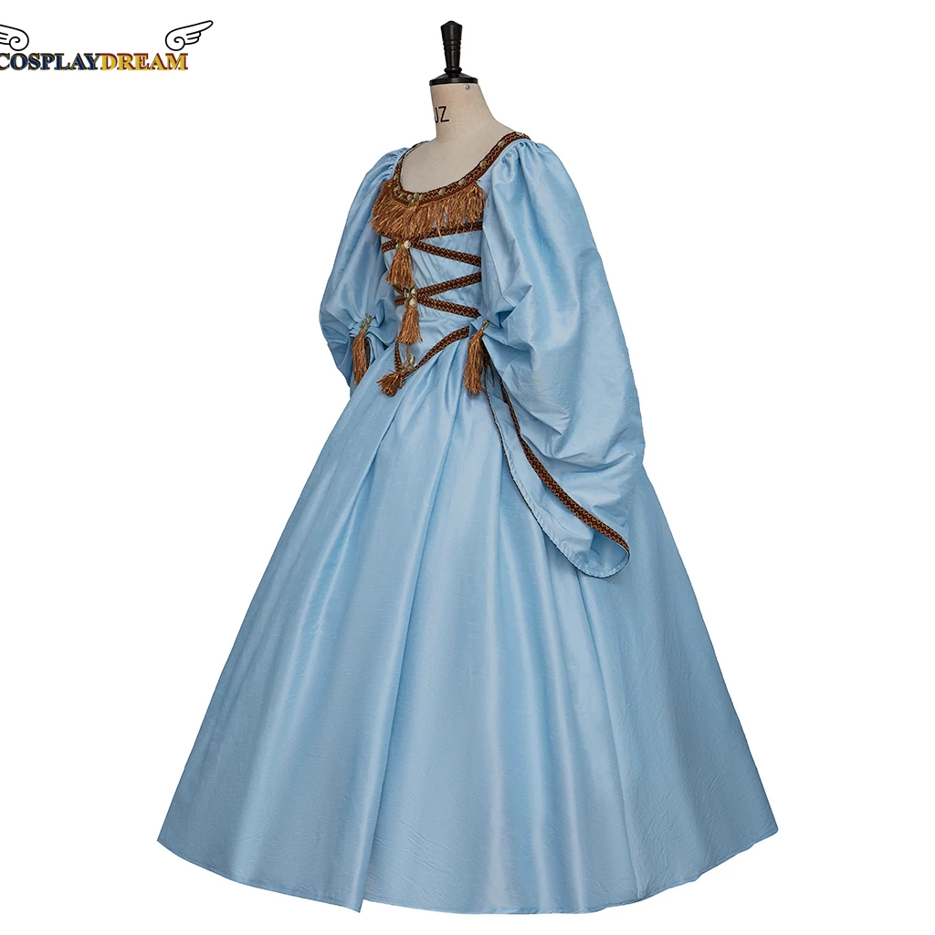 Donkey skin princess Ball Gown movie Peau d'âne La première reine Dresses medieval royal rococo princess blue dress gown