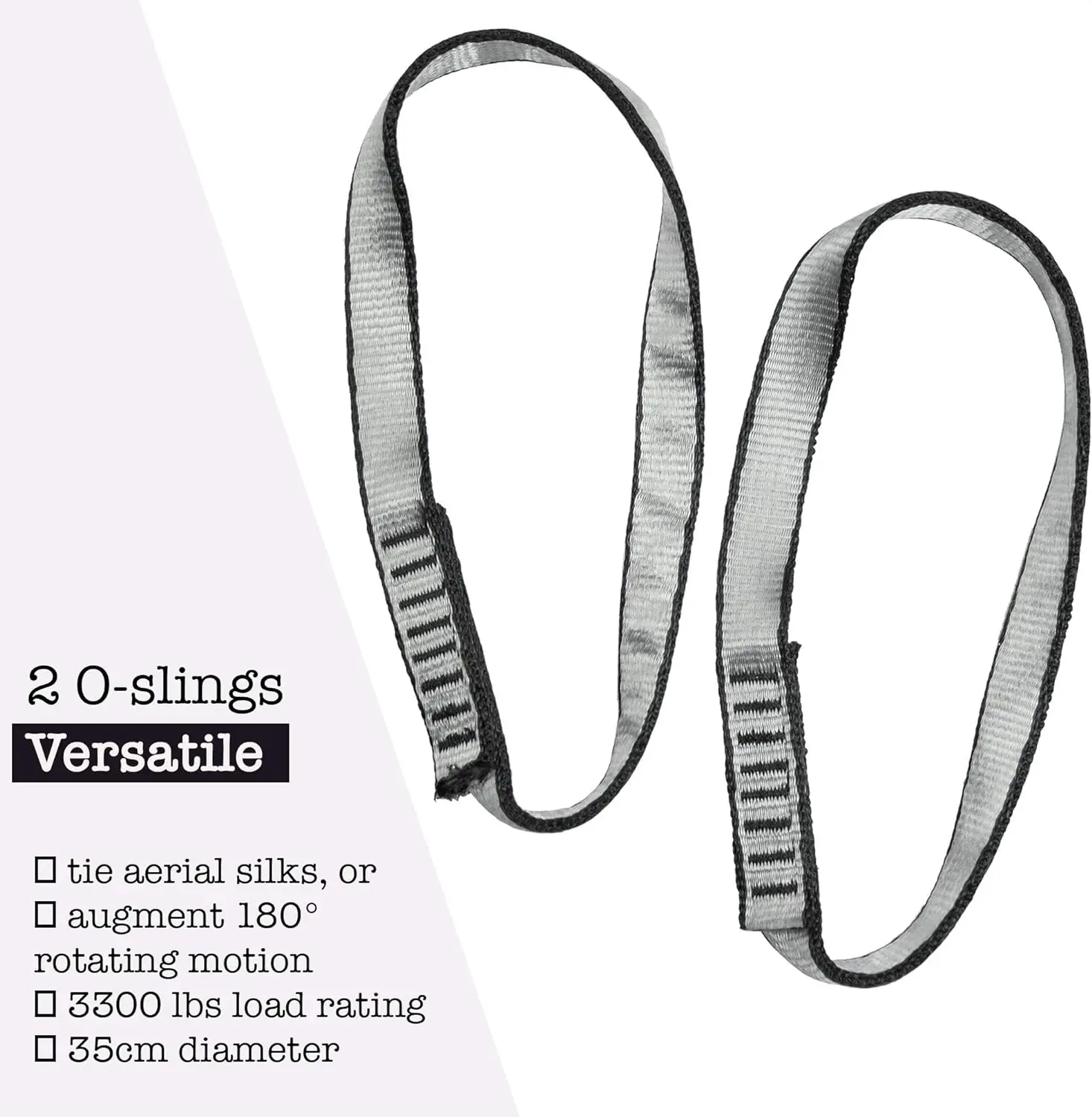 2 Pcs Daisy Chain Hanging Rope 16mm Nylon Sling Runners Personal Anchor System Form Outdoor ,Swing,Yoga hammock