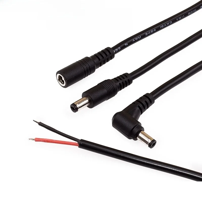Prise d'alimentation cc 5.5X2.1 2.5mm 5.5*2.1mm mâle femelle adaptateur de vidéosurveillance connecteur câble rallonges 12V caméra de Surveillance