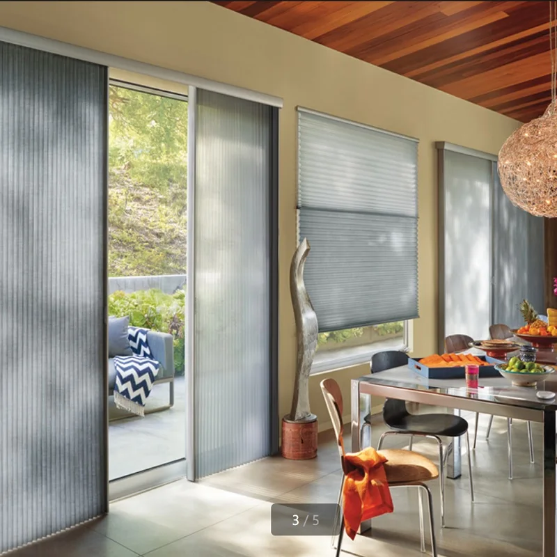 KARLLEO-Cordless Vertical Honeycomb Shades, Daynight Cellular Blinds, Window Curtains for Sliding Glass Door, Model KDV