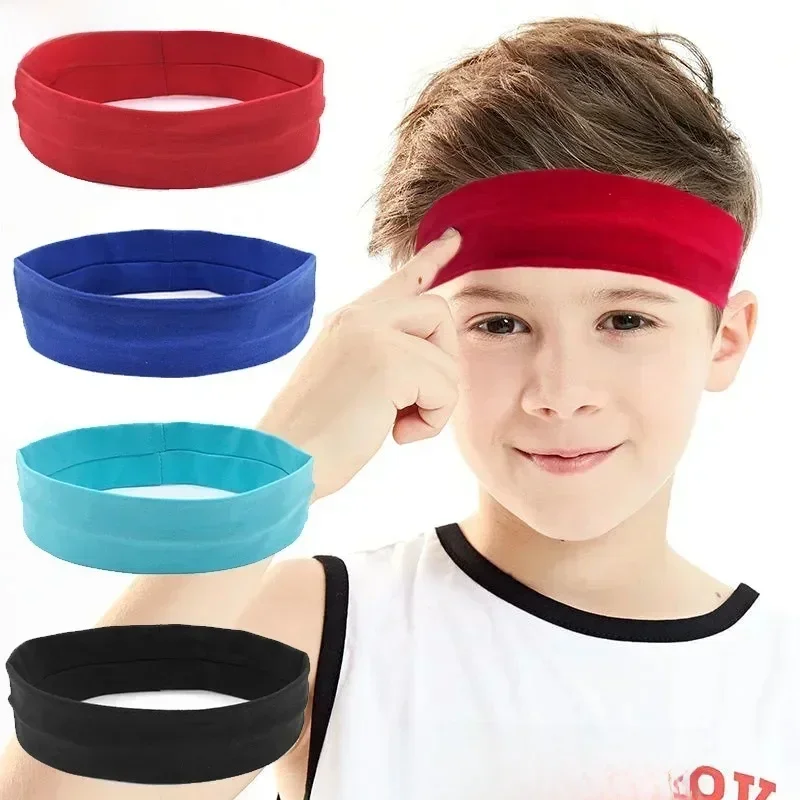Bandeau élastique en coton pour enfants, filles et garçons, bandeau de sport absorbant la sueur, bandes de cheveux Anti-transpiration pour adolescents, couvre-chef athlétique