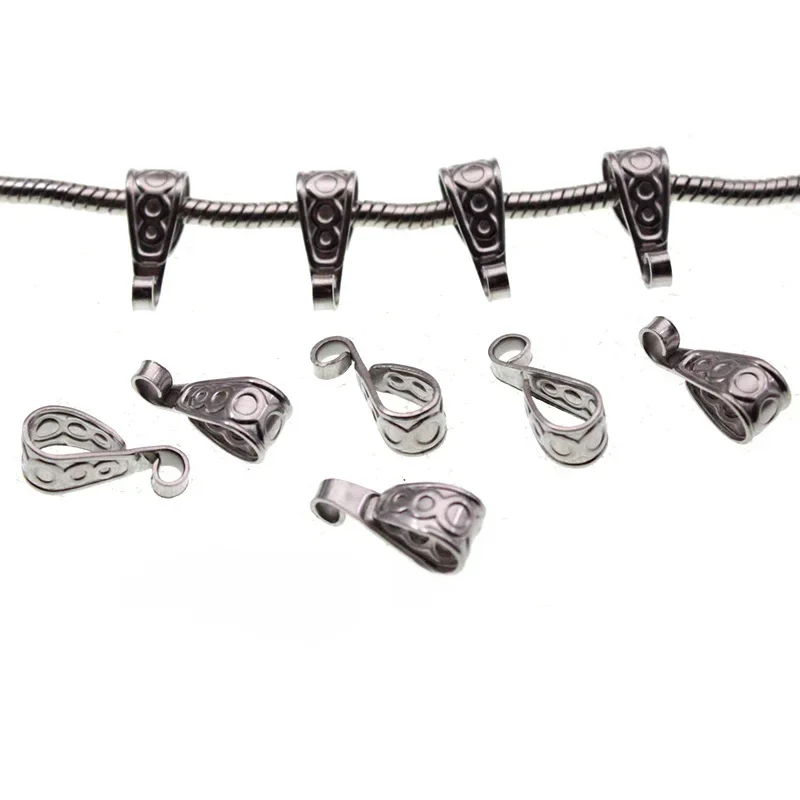 20 sztuk 6x16mm złącza wisiorek ze stali nierdzewnej zatrzaski kaucji naszyjnik wisiorek haczyki klipsy DIY tworzenia biżuterii znalezienie akcesoriów — zdjęcie 2