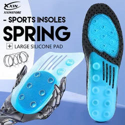 【Xxin】Silicone Sports Insoles Multiple Springs Cushioning Shock Absorption Men Women High Elasticity Insole Size35-48