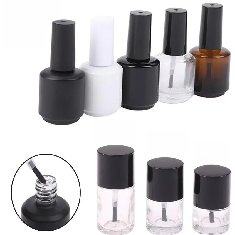 Bouteille de Verhéritage à Ongles en Verre Transparent avec Brosse à Couvercle, Accessoire Cosmétique, 5/10/15ml