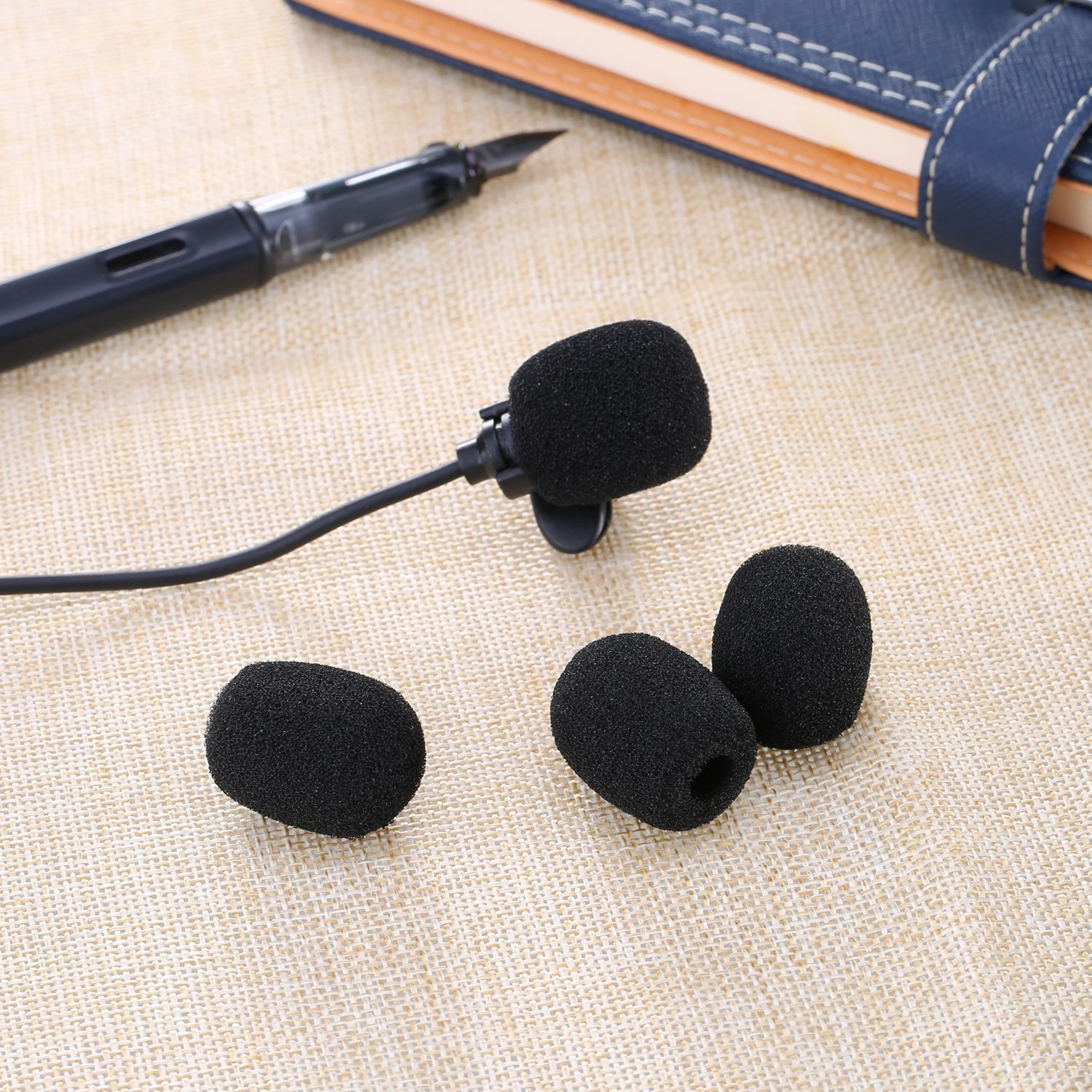 50pcs Lavalier Microphone Windscreen Foam Cover Headset Lapel Mic Mini Windscreen Cover