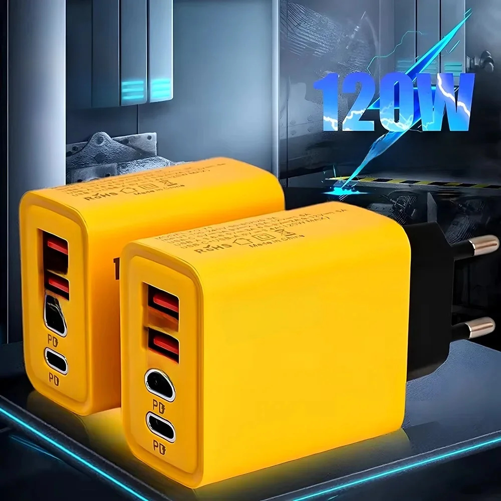 Ładowarka USB Total 120W z szybką ładowarką typu C z szybkim ładowaniem 3.0 do iPhone'a Samsung Xiaomi PD Ładowarka USB Wtyczka szybkiego ładowania — zdjęcie 2