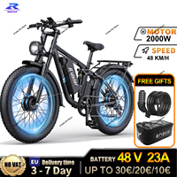 Ridstar E26 Pro Electric Bike 2000W Dual Motor 48V23AH Battery City Electric Bicycle Adult 26*4.0 Inch Fat Tire Mountain E Bike
