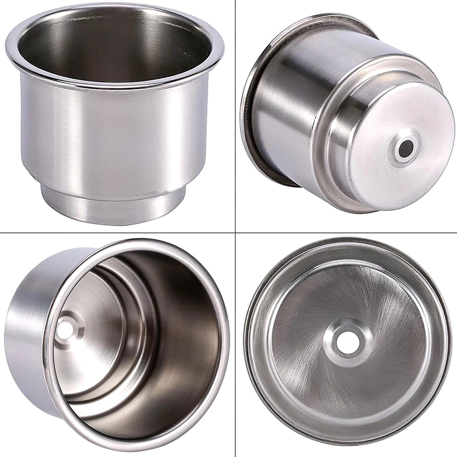 

Подстаканники из нержавеющей стали для лодки, 4 шт. вставка подстаканника для лодки со сливом, универсальный держатель для бутылок с напитками, подстаканник для морской пехоты