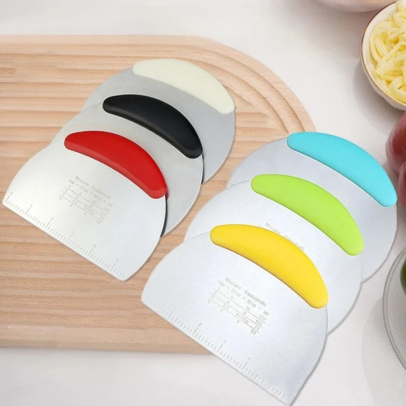 Bande de coupe graduée en acier inoxydable, lame de cuisson, grattoir à sucre roulant, ruban de découpe de farine, outil de cuisson, 1PC