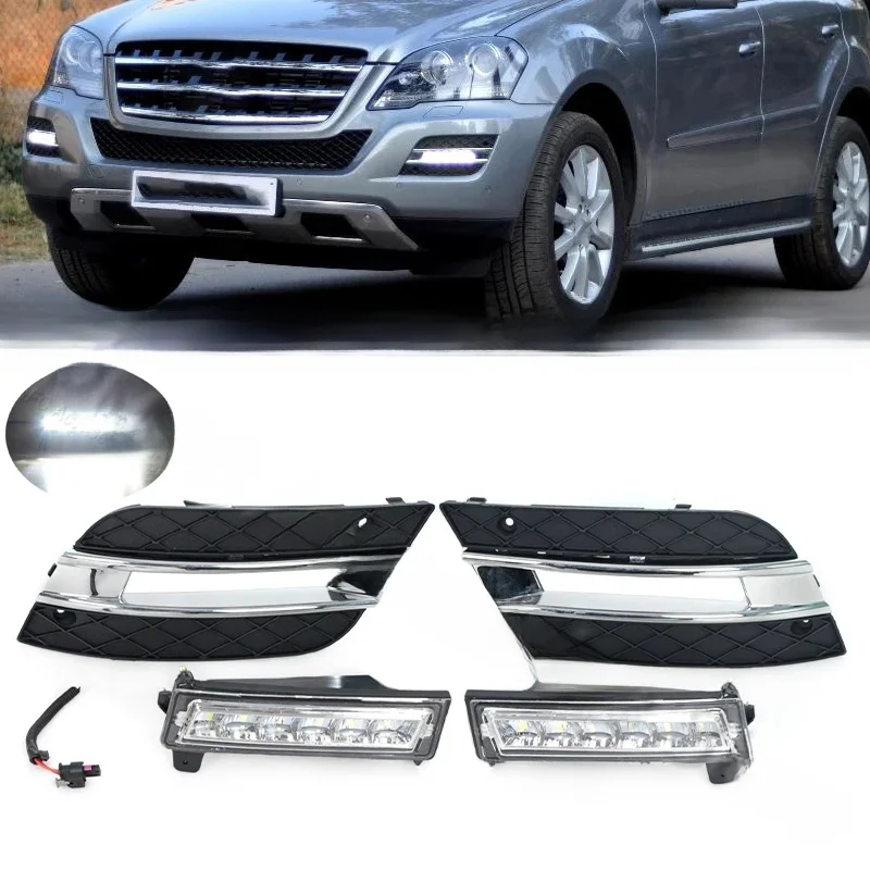 Przedni zderzak samochodowy LED DRL Światło do jazdy dziennej Światło przeciwmgielne dla Benz ML350 W164 ML300 ML320 2010 2011 A 1649060151 1648802024 — 2