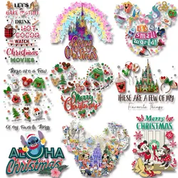 Merry Christmas Castle Mickey Minnie New Year Iron on Transfer Heat transfer printings for t-shirts