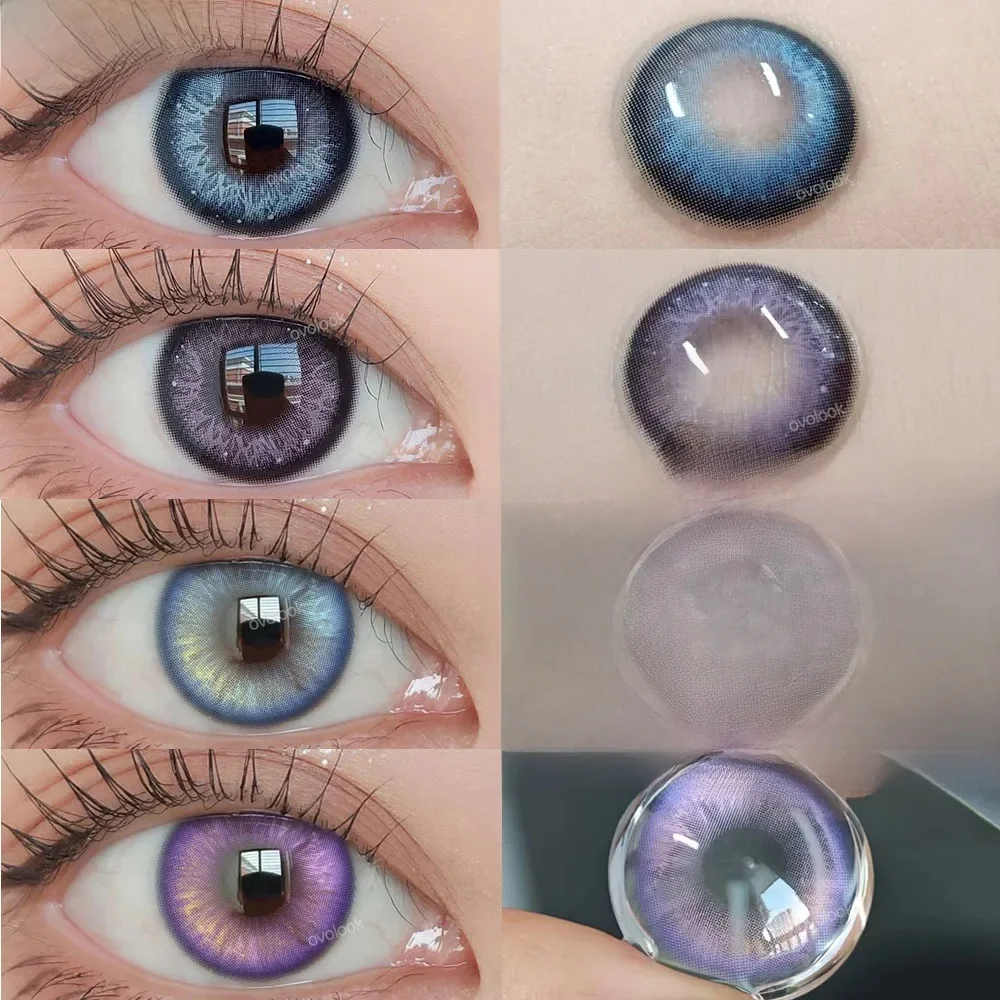 OVOLOOK-lentilles de Contact Silver Knight pour les yeux lentilles de Contact dégradées élèves de beauté lentilles pour les yeux colorées arc-en-ciel lentille optique 2 pièces